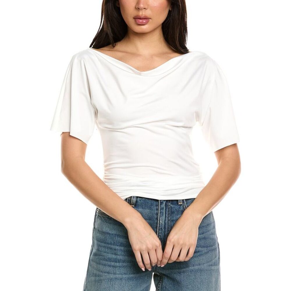 Estellina Womens  Solid Top, White